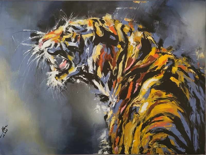 ArteDiAlina.com painting: Tyger! Tyger! Burning bright